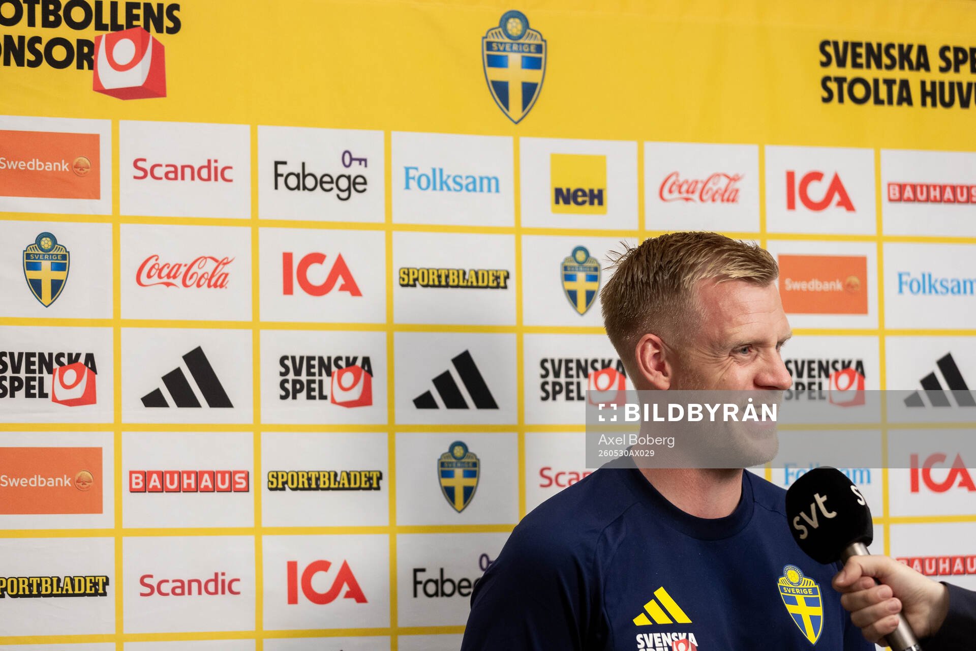 Goalkeeper coach Linus Kandolin of the Swedish national