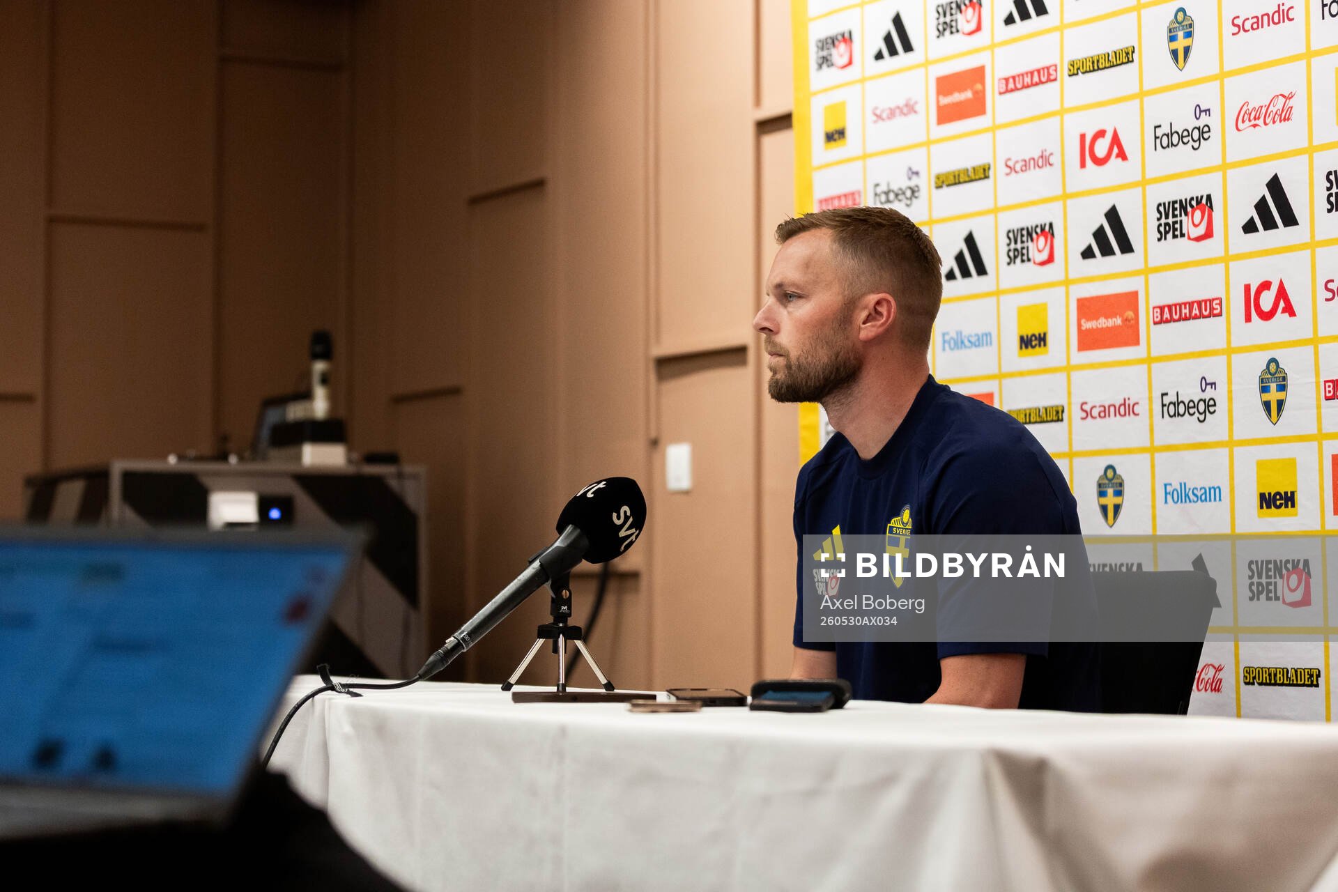 Assistant coach Sebastian Larsson of the Swedish national
