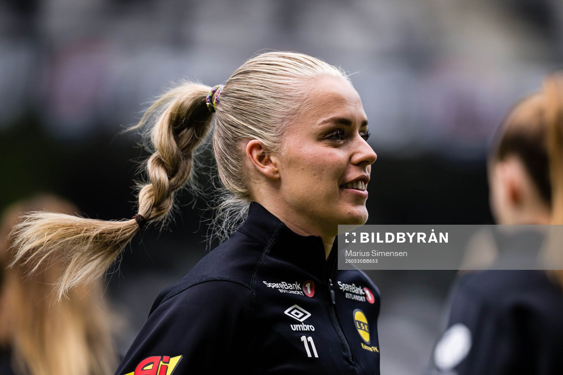 Andrea Karoline Nymo Holmstrøm of LSK Kvinner warms up
