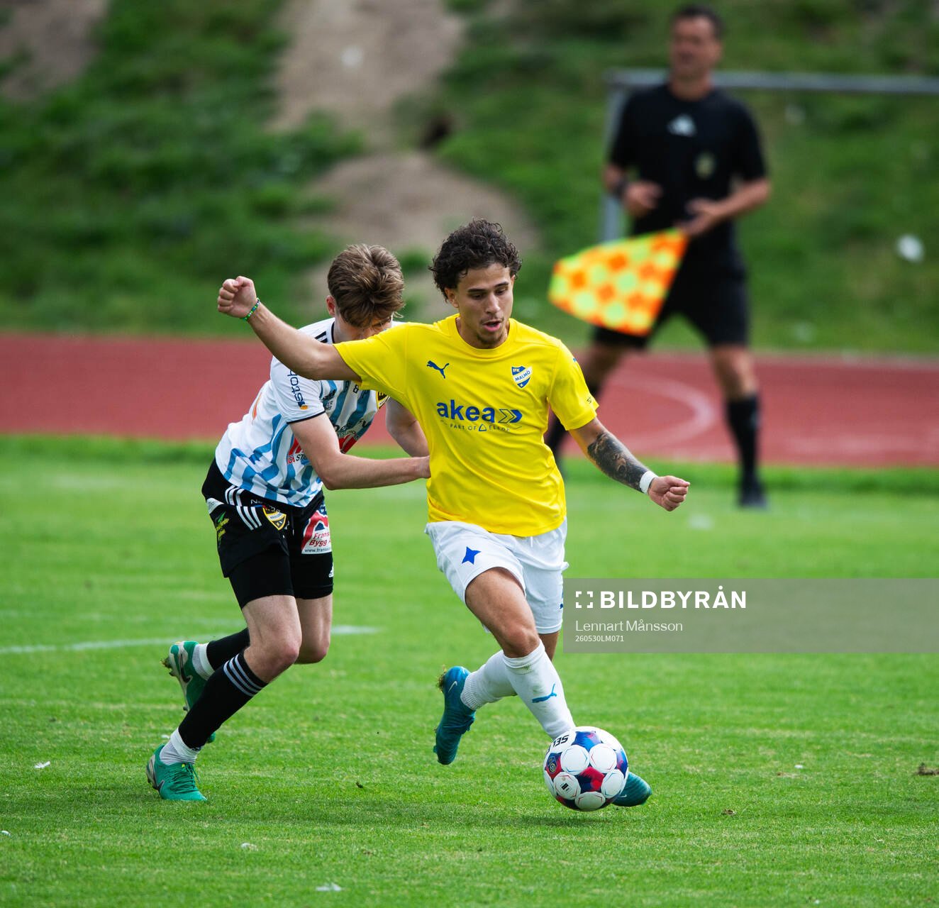 IFK Malmös Robin Ottosson i matchen i division 3 mellan