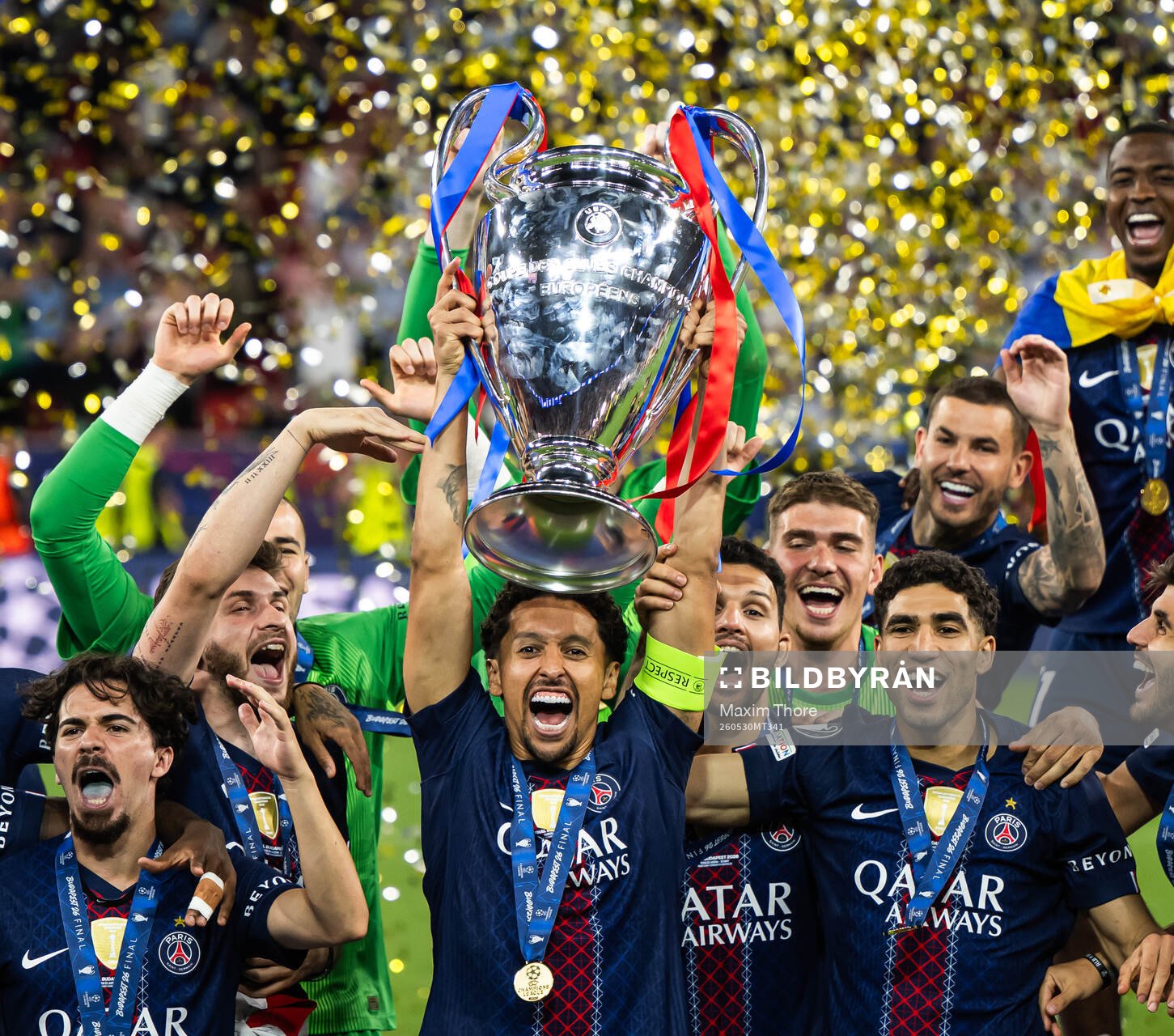 during the UEFA Champions League final match between Paris