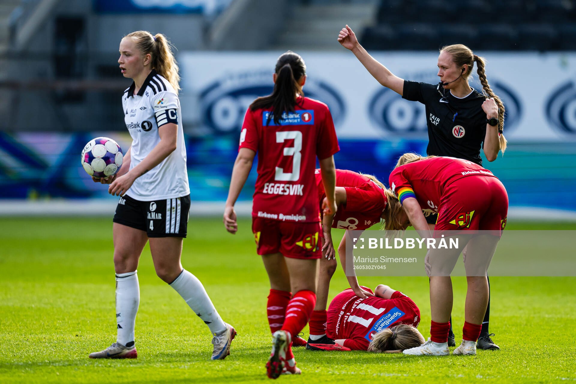 Andrea Karoline Nymo Holmstrøm of LSK Kvinner with an