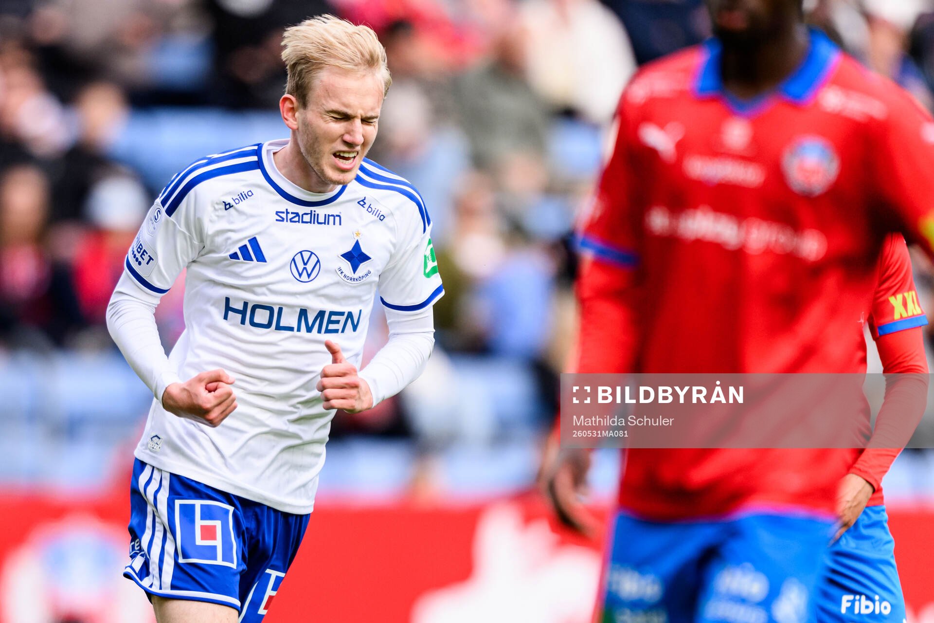 IFK Norrköpings Fabian Holst-Larsen jublar