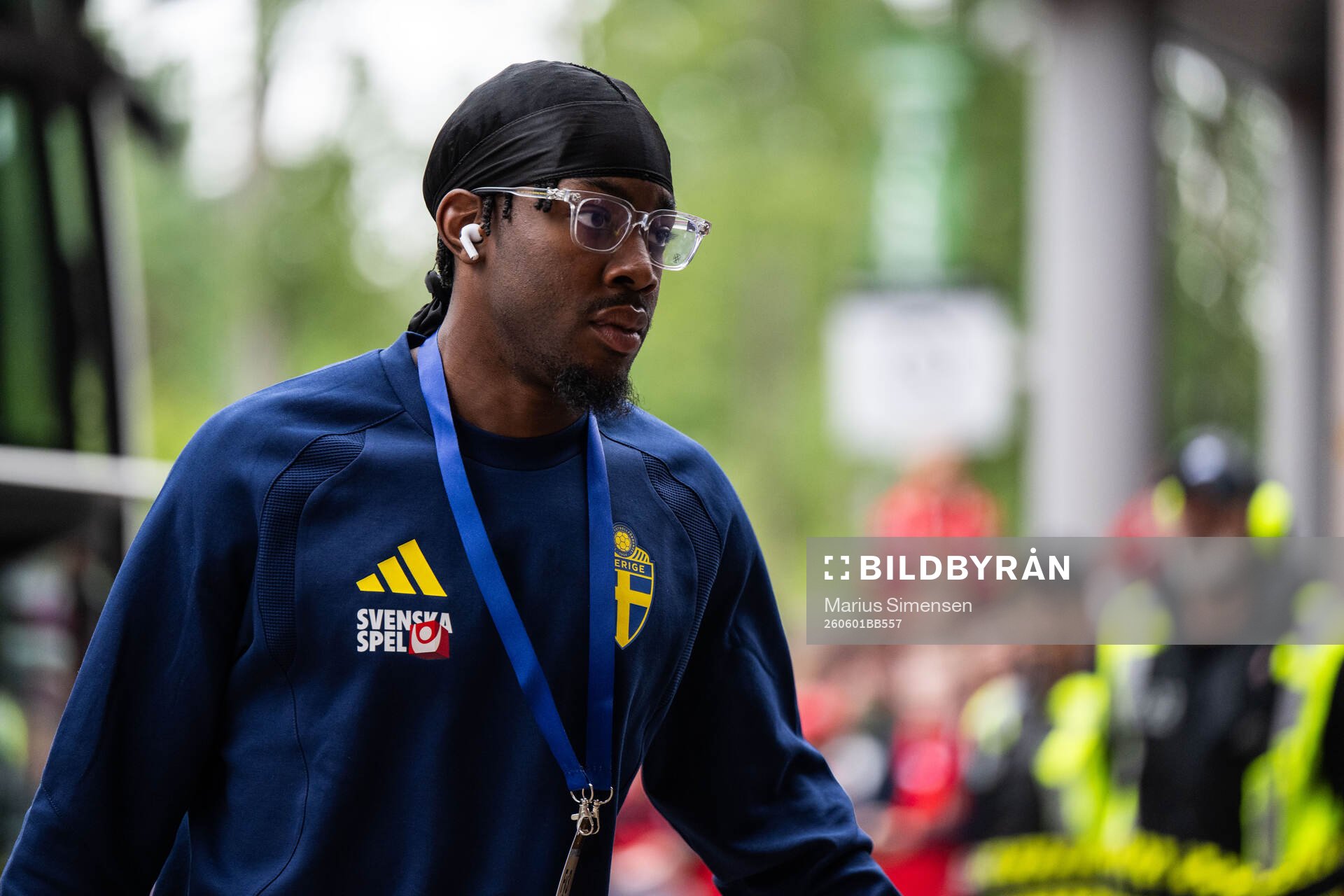 Anthony Elanga of Sweden arrives