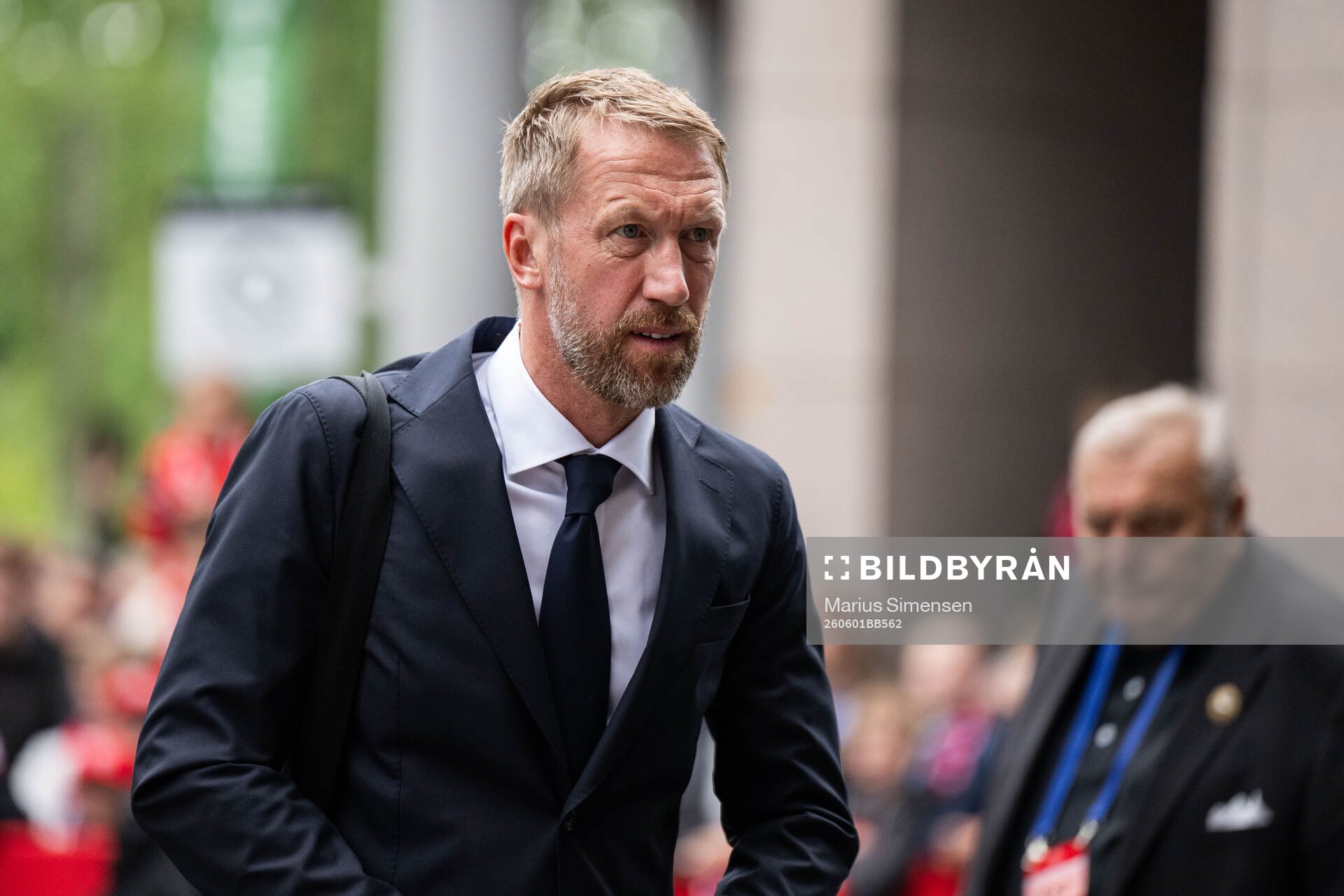 Head coach Graham Potter of Sweden arrives