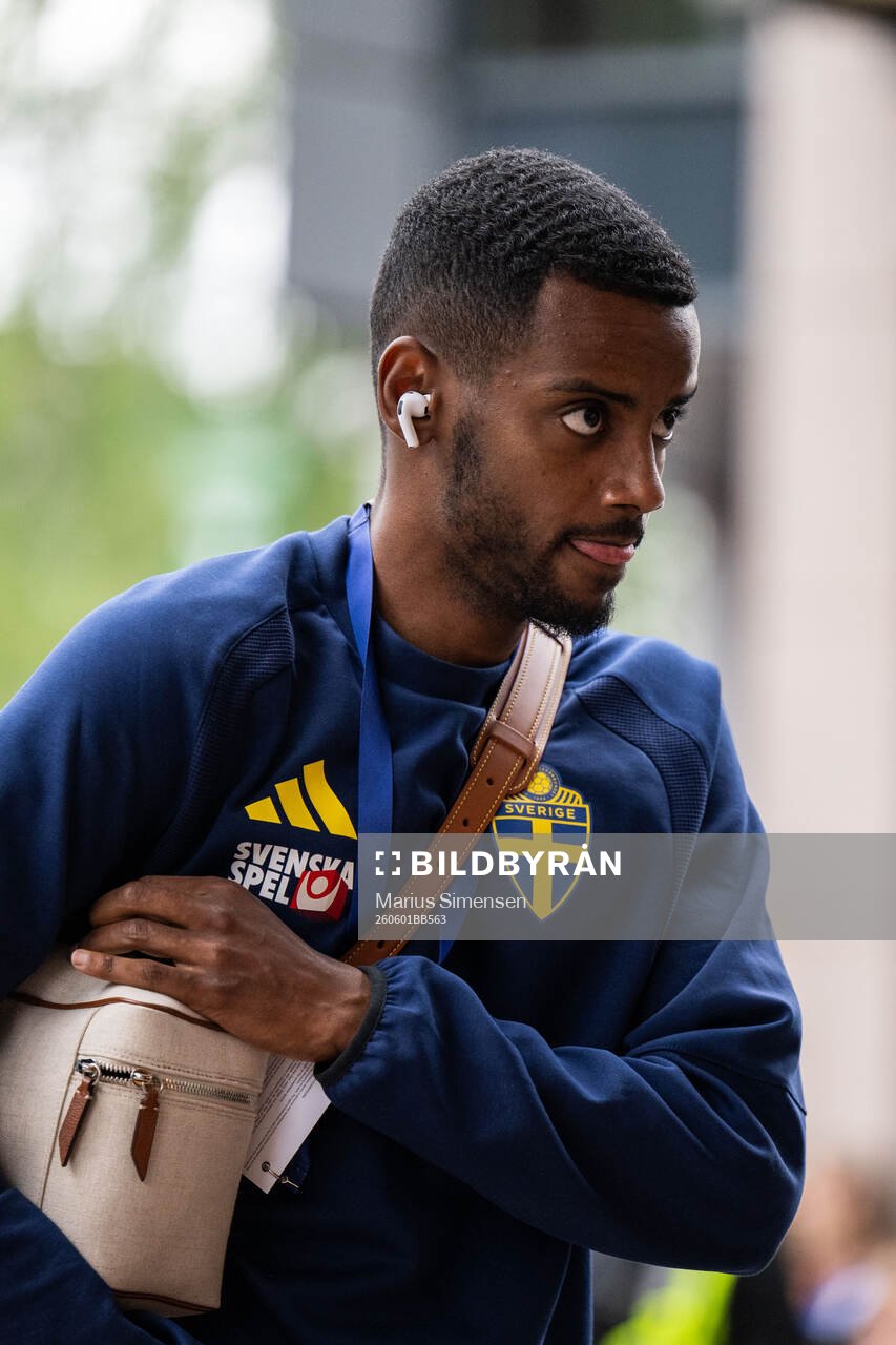 Alexander Isak of Sweden arrives