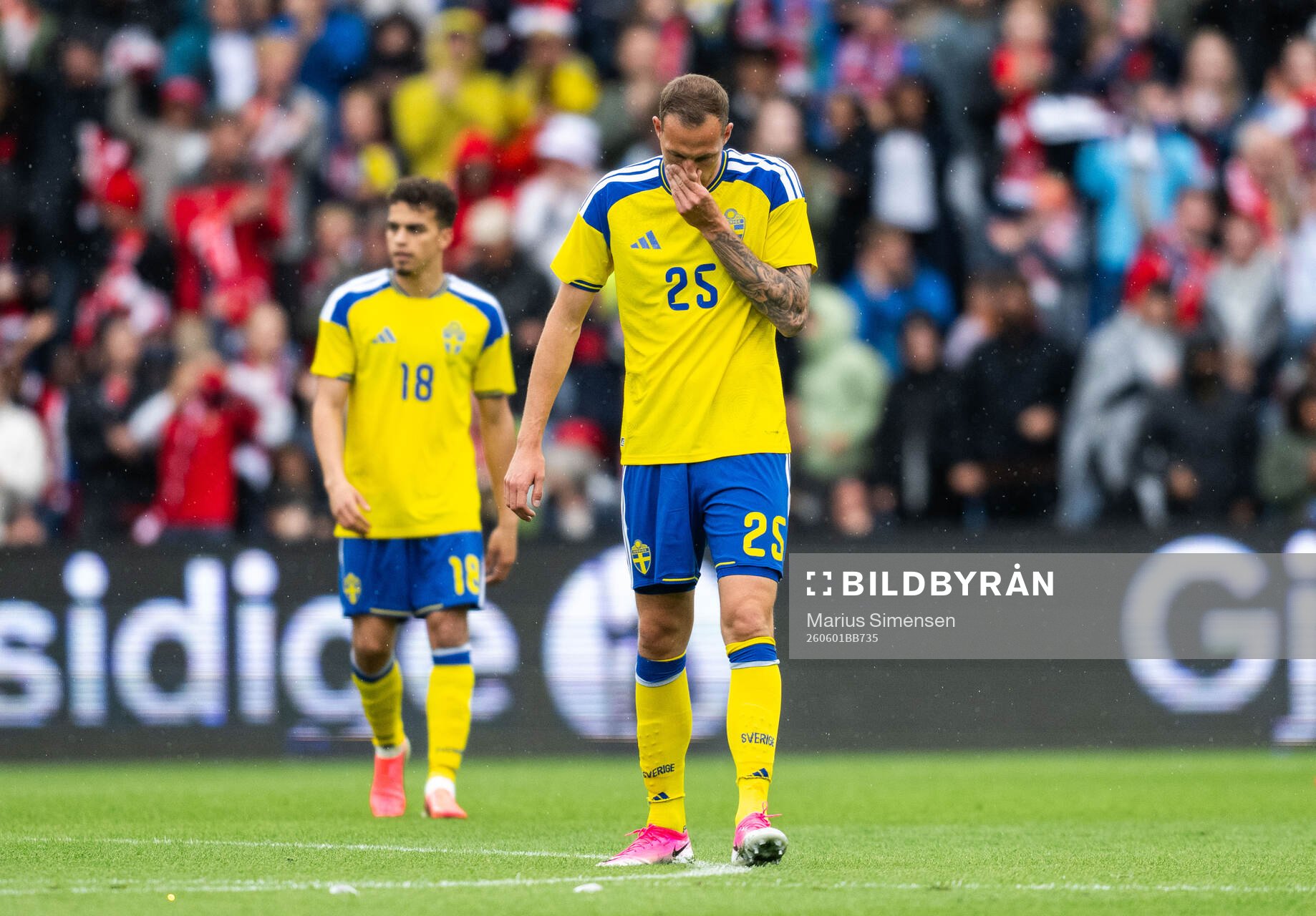 Gustaf Nilsson of Sweden looks dejected