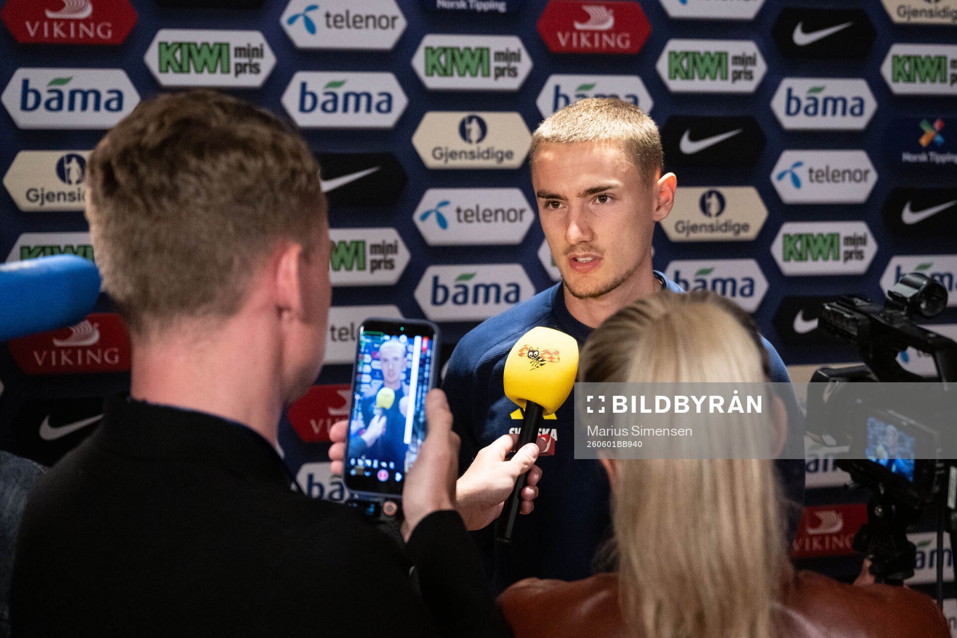 Gustaf Lagerbielke of Sweden in mixed zone