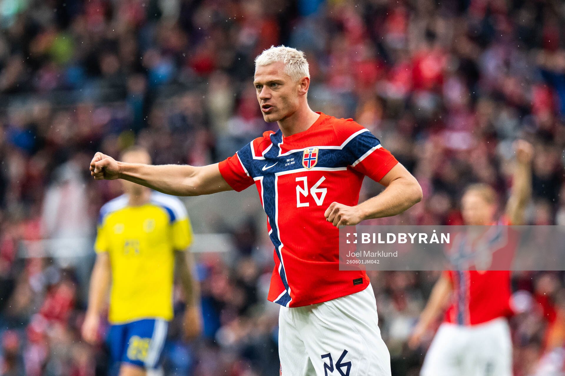 Julian Ryerson of Norway celebrates