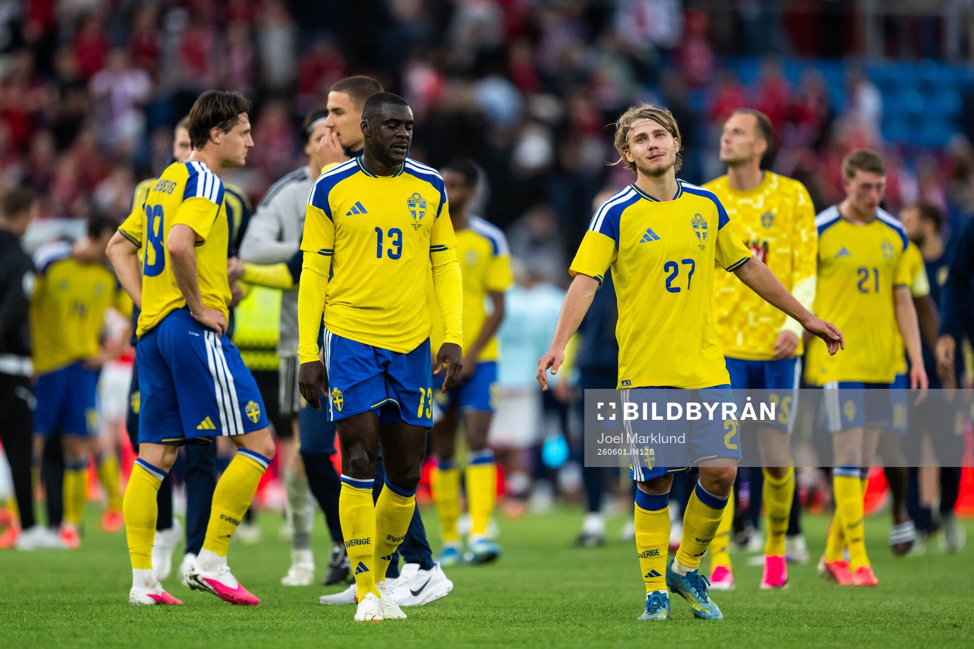 Ken Sema and Sebastian Nanasi of Sweden look dejected