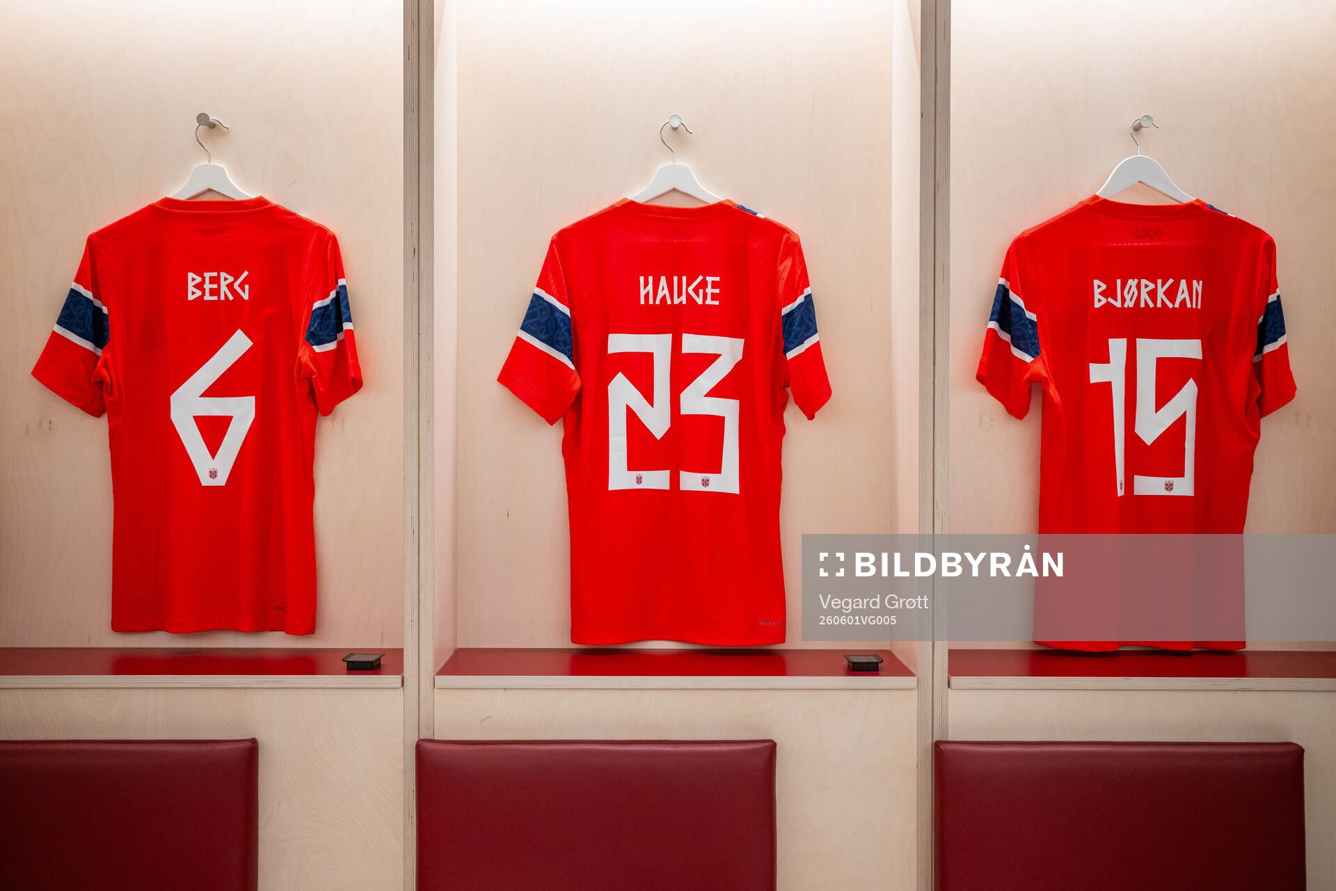 The kits of Patrick Berg, Jens Petter Hauge and Fredrik