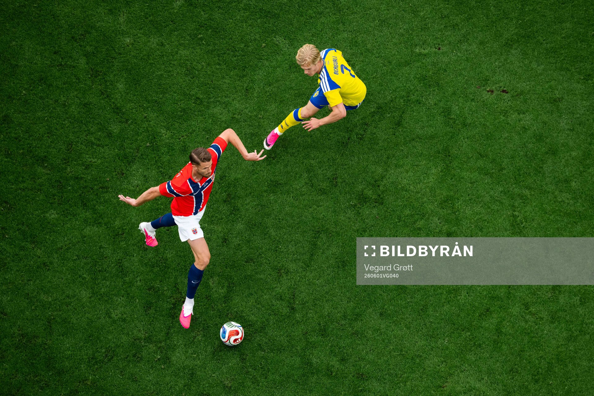 Kristoffer Ajer of Norway and Lucas Bergvall of Sweden