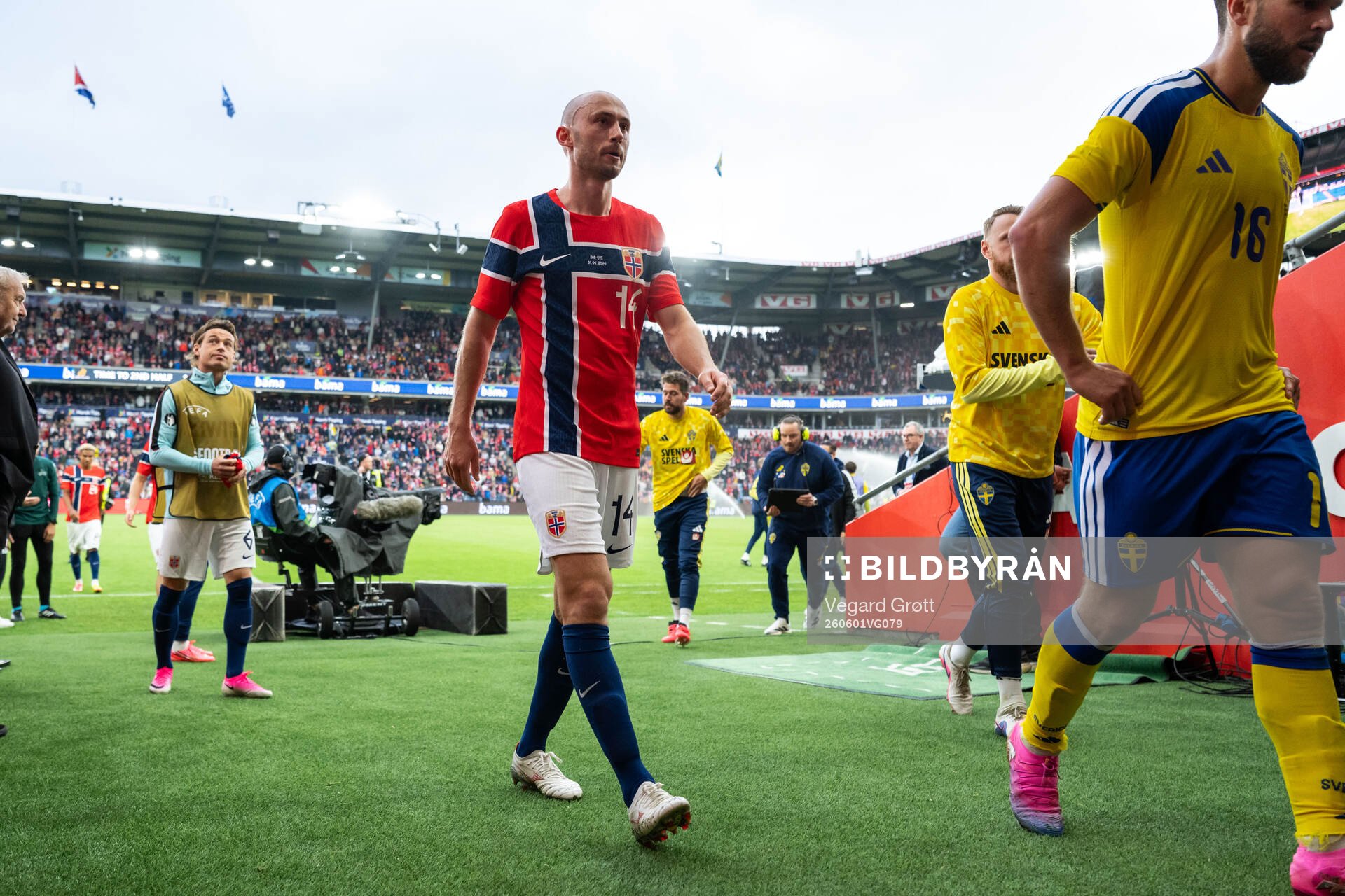 Fredrik Aursnes of Norway at half time of the international