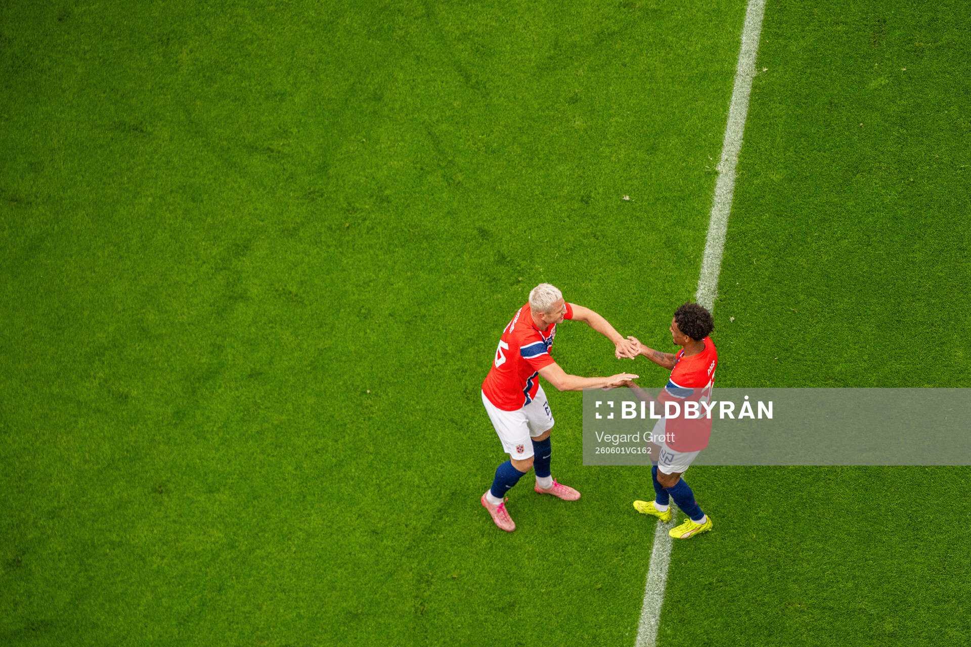 Julian Ryerson and Oscar Bobb of Norway celebrate