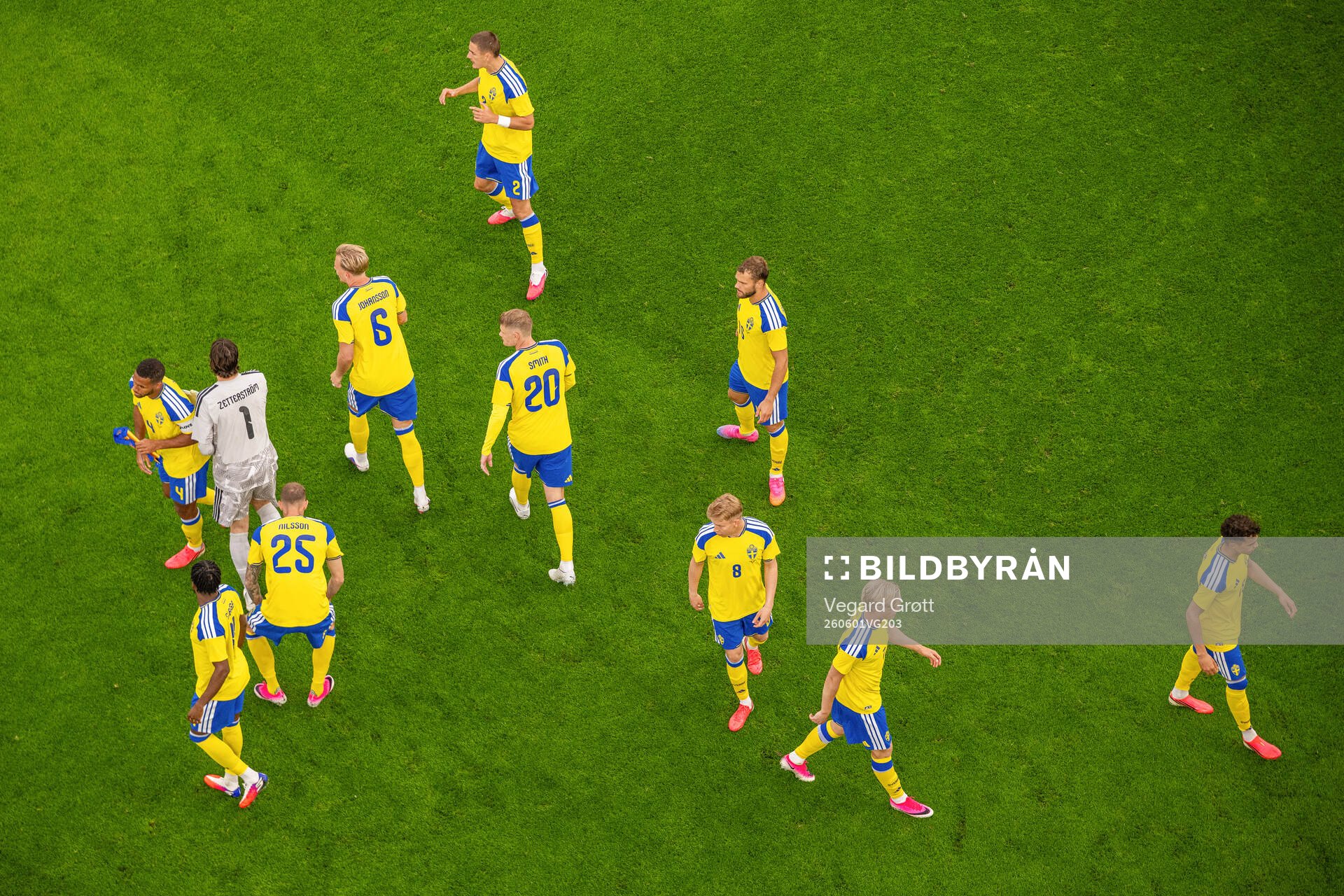 Eric Smith and players of Sweden