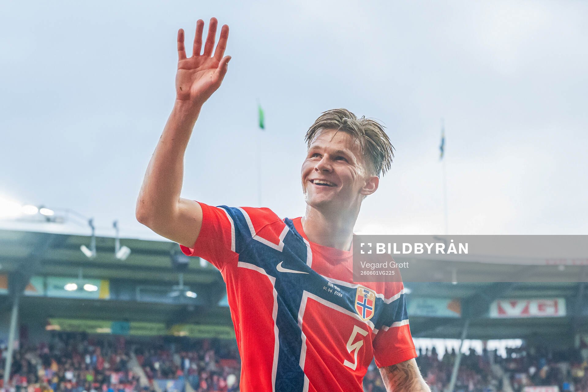 David Møller Wolfe of Norway at half-time