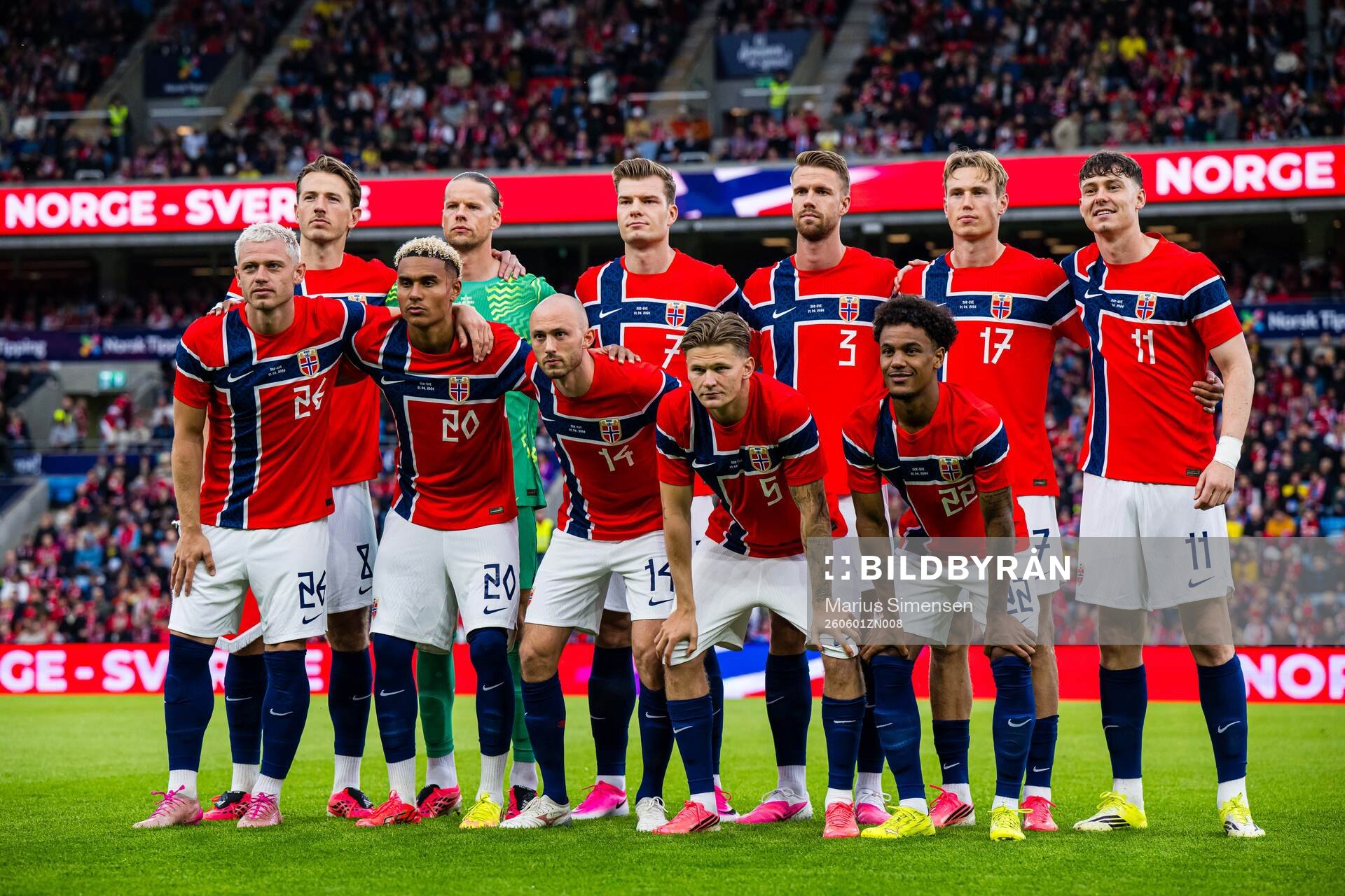 Sander Berge, goalkeeper Ørjan Nyland, Alexander Sørloth,