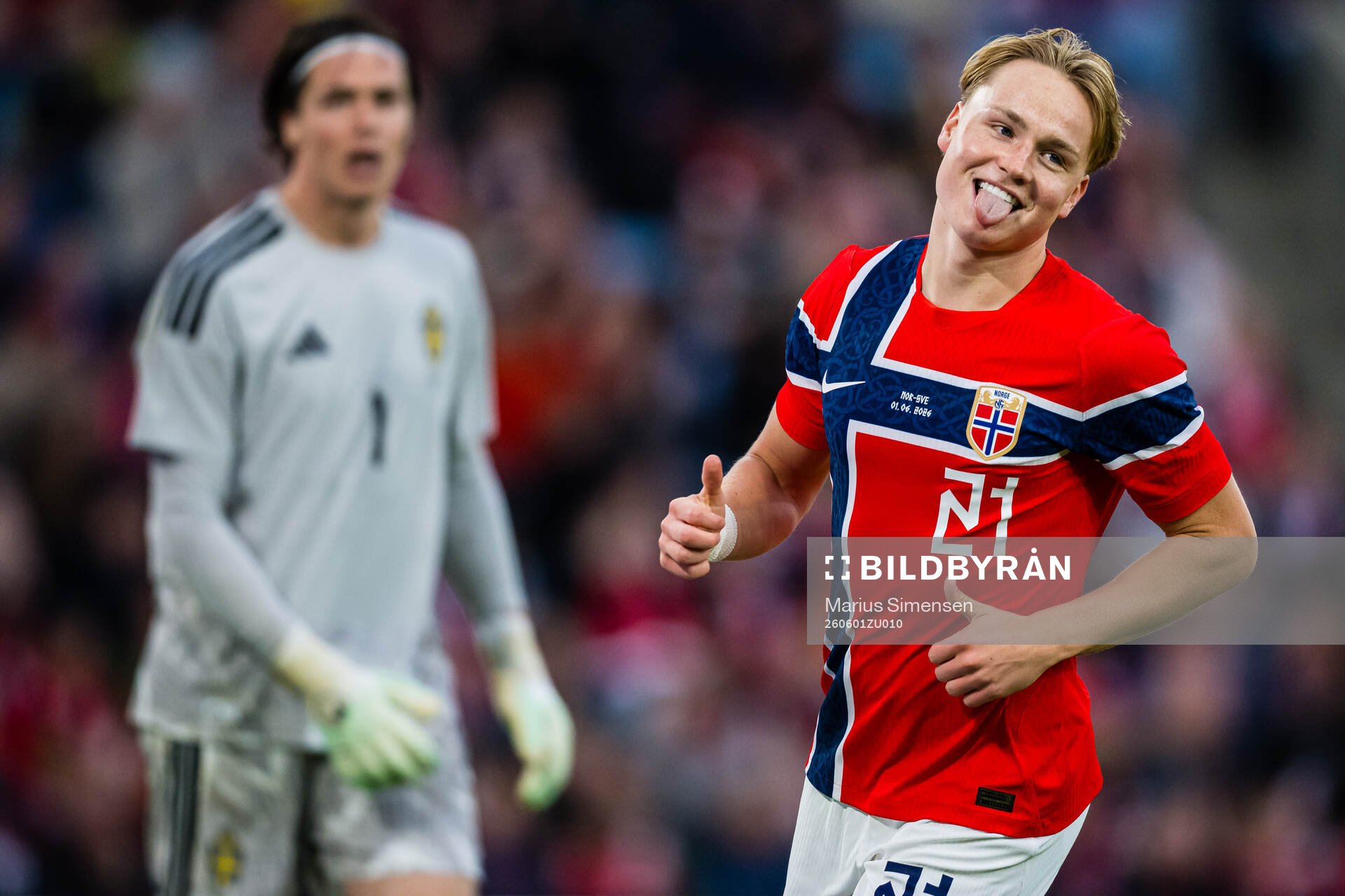 Andreas Schjelderup of Norway reacts