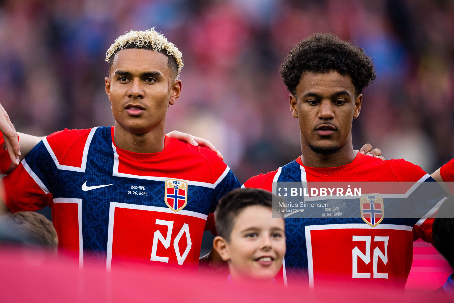 Antonio Nusa and Oscar Bobb of Norway