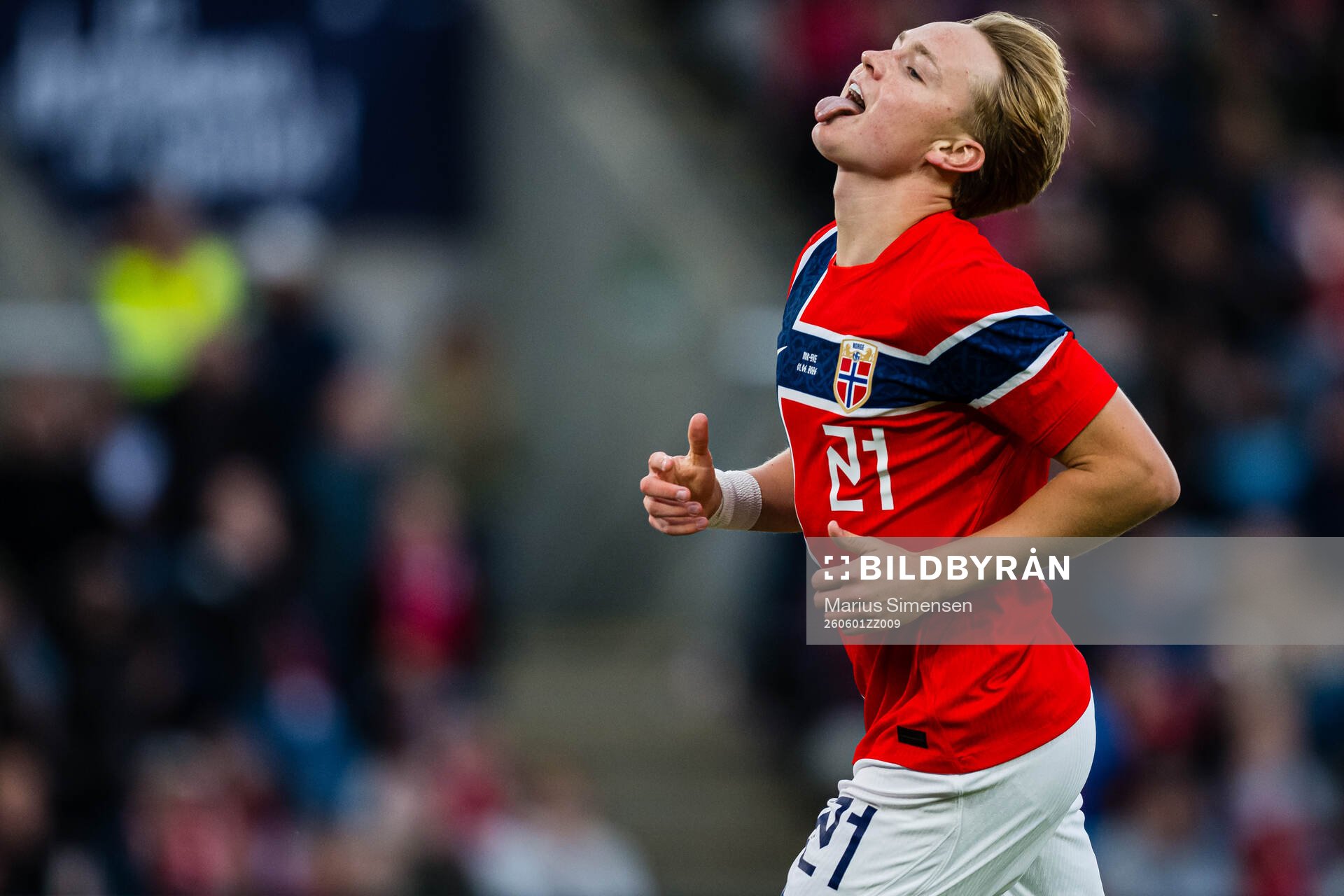 Andreas Schjelderup of Norway reacts