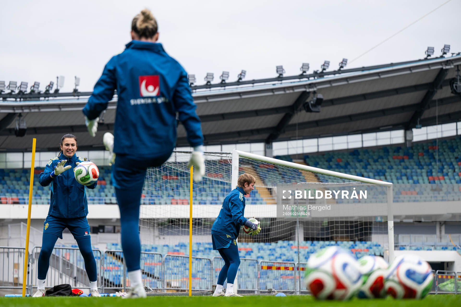 Goalkeeper Zecira Musovic, goalkeeper Jennifer Falk and