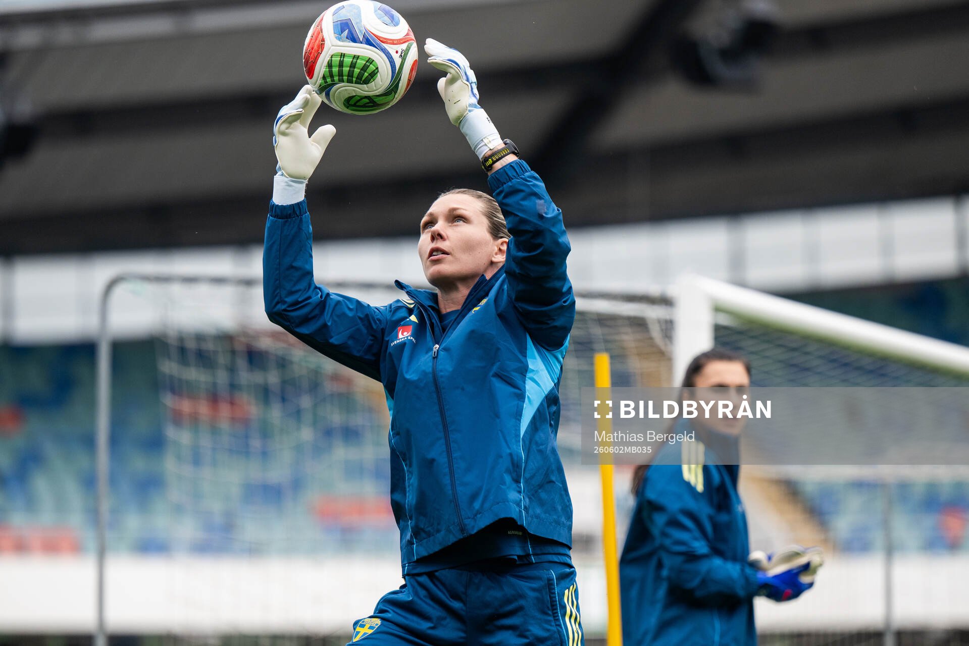 Goalkeeper Jennifer Falk and goalkeeper Zecira Musovic of