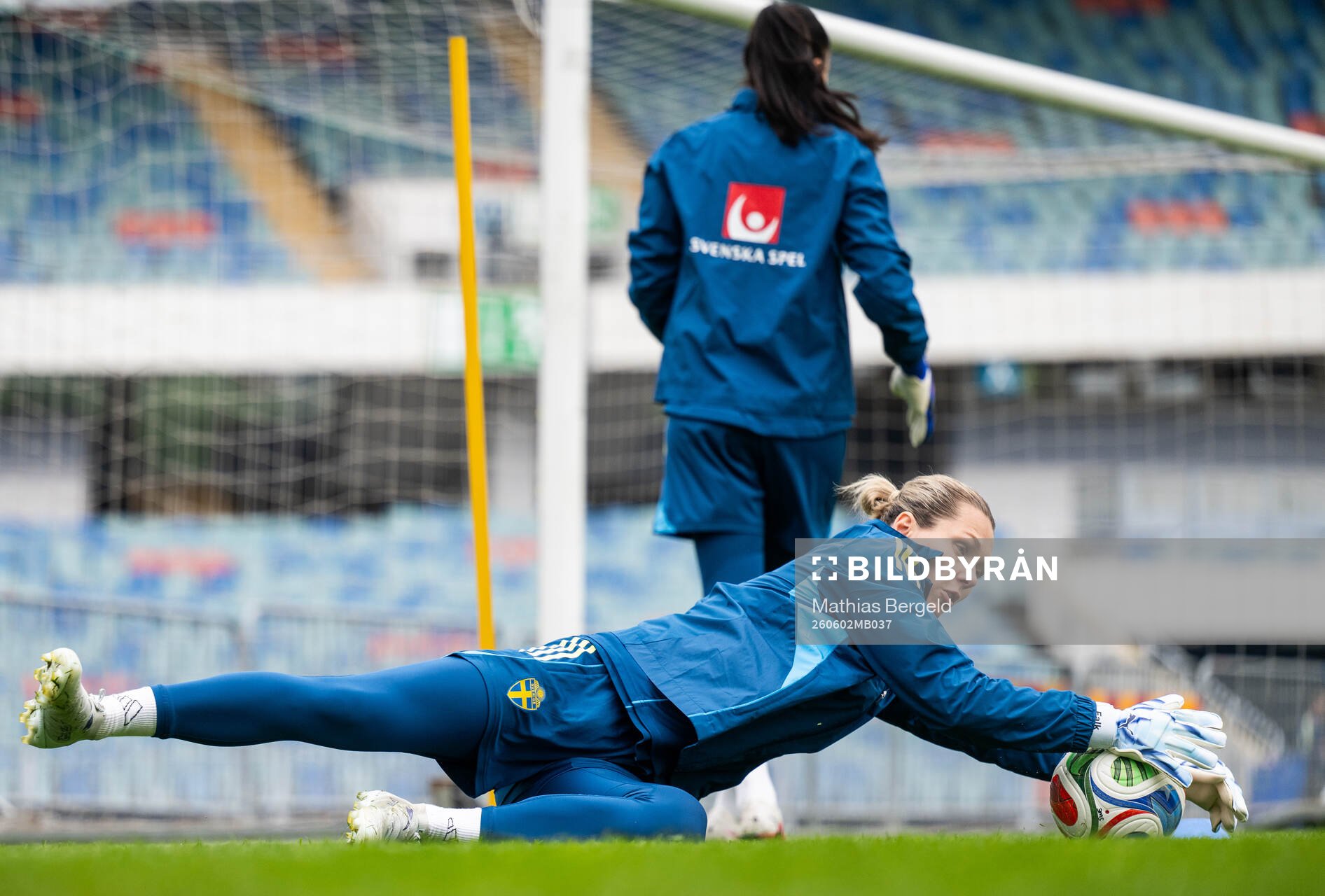 Goalkeeper Jennifer Falk of the Swedish women's national