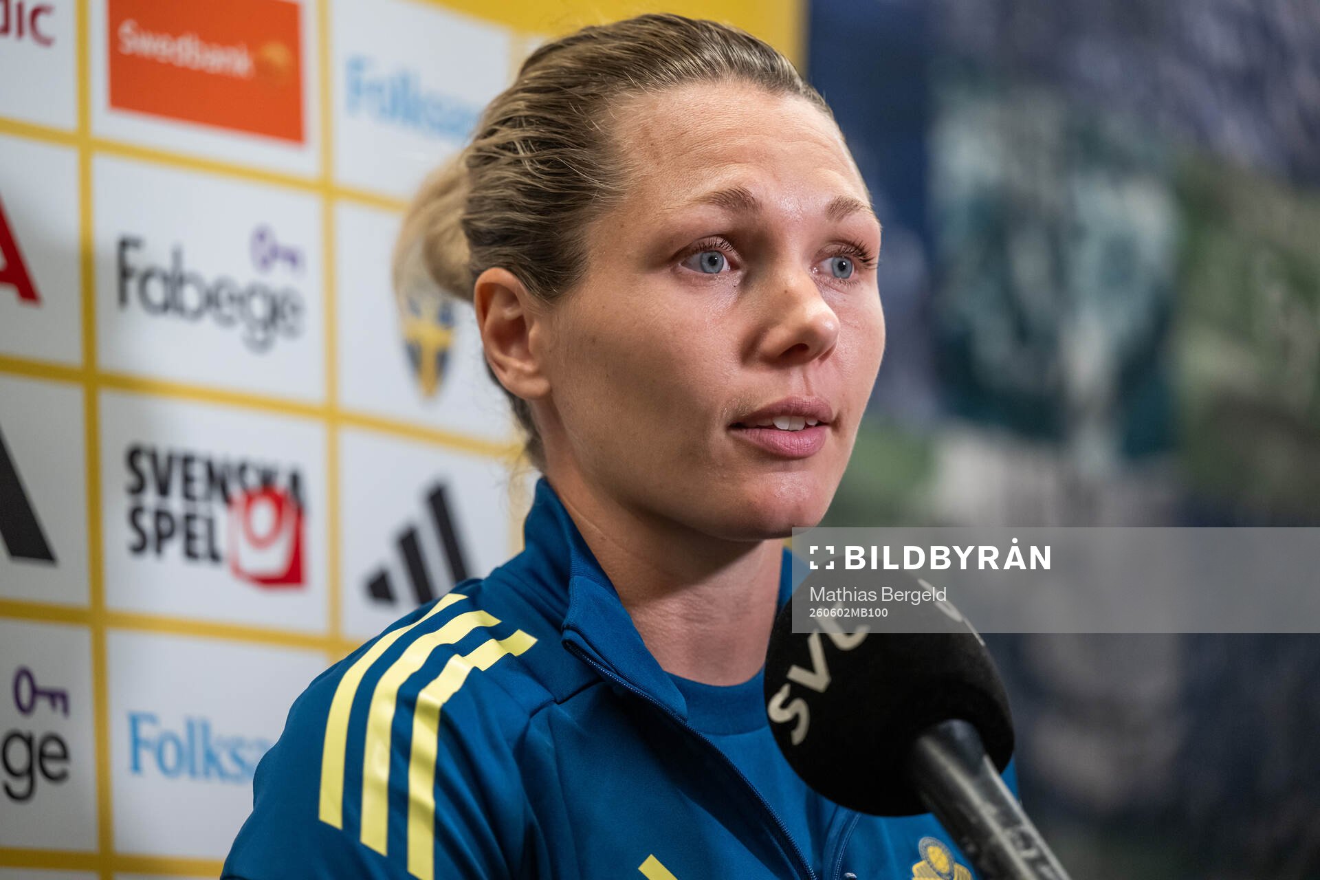 Goalkeeper Jennifer Falk of the Swedish women's national