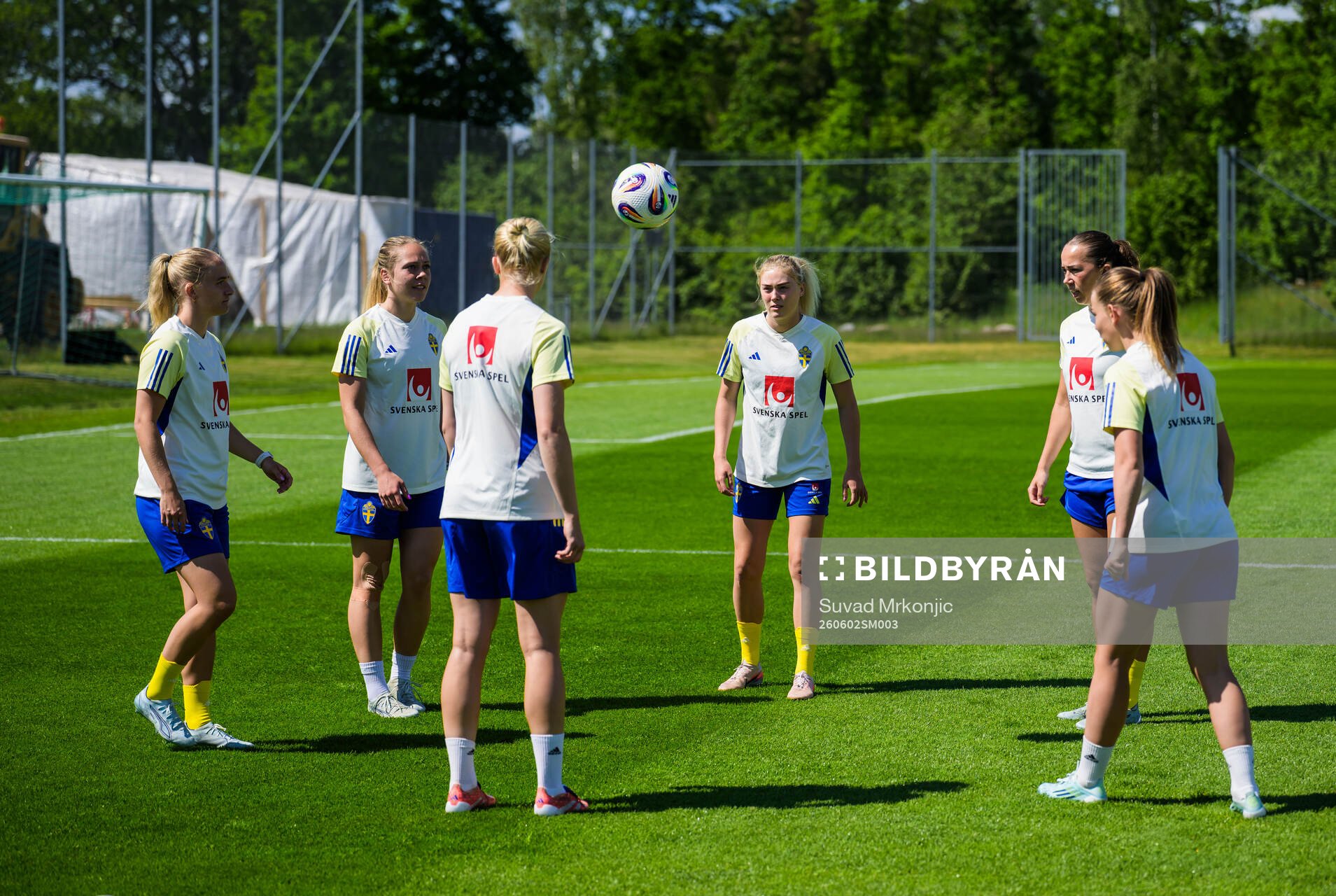 Players of the Swedish women's under-23 national team at a