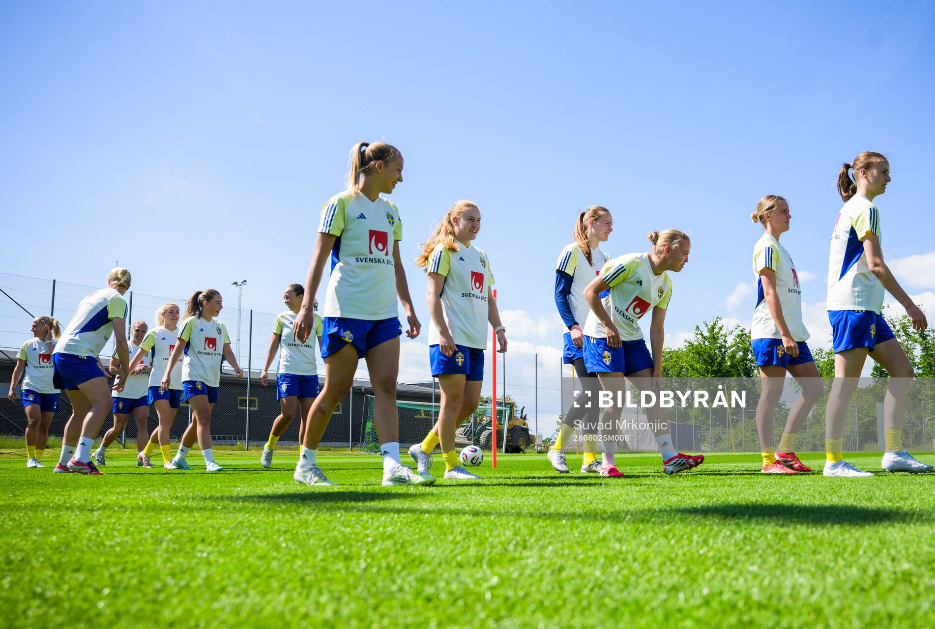 Players of the Swedish women's under-23 national team at a