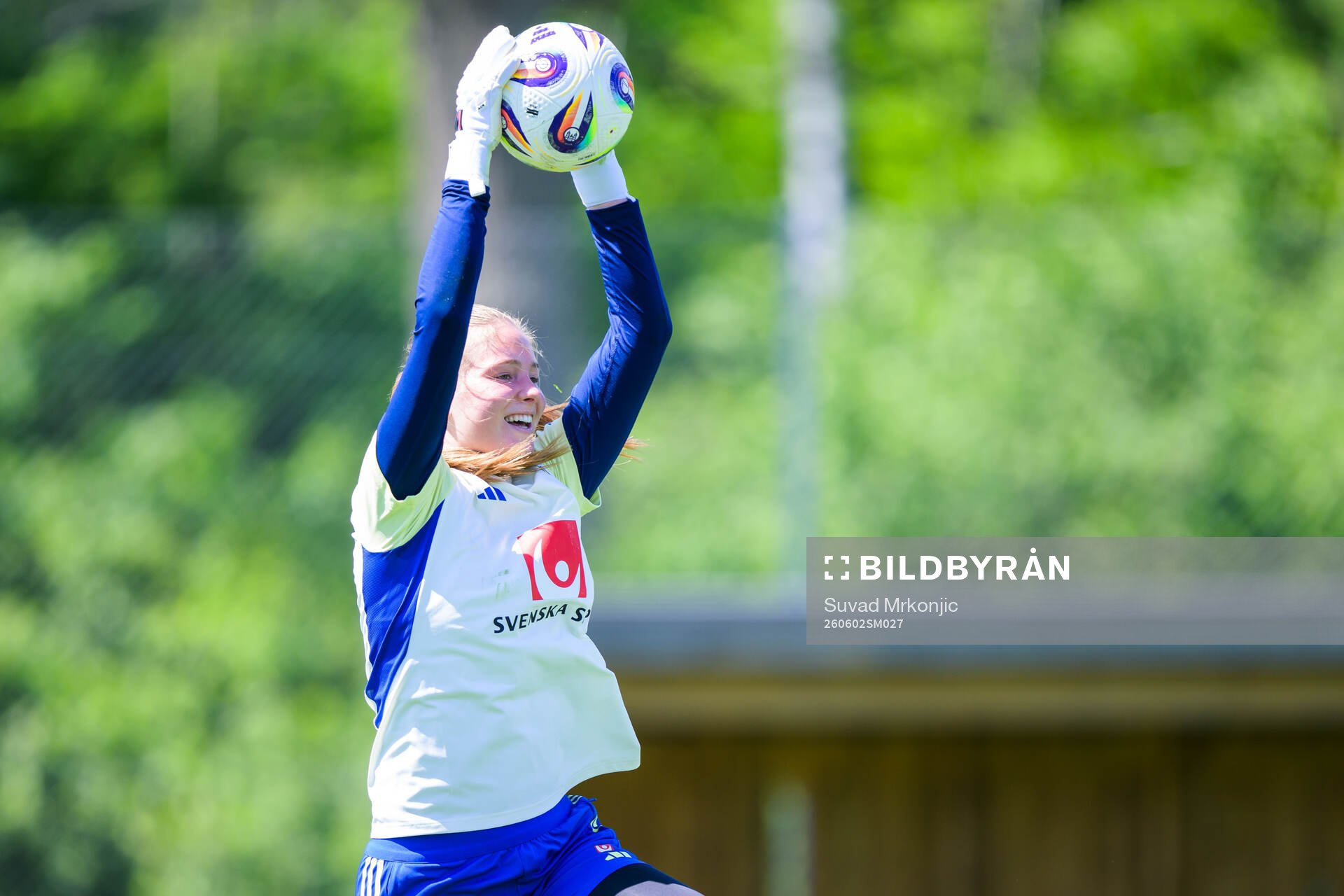 Goalkeeper Elvira Björklund of the Swedish women's