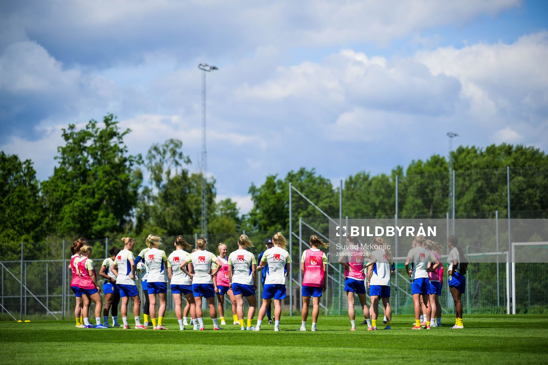 Players of the Swedish women's under-23 national team at a