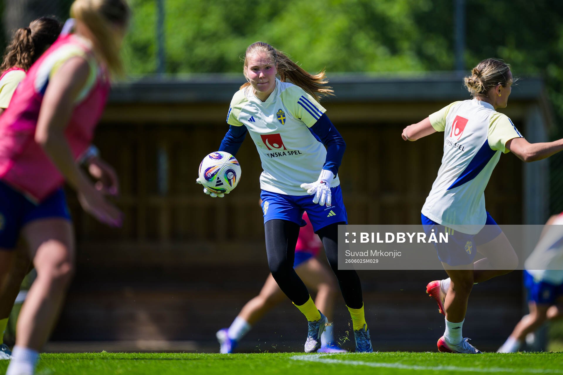 Goalkeeper Elvira Björklund of the Swedish women's