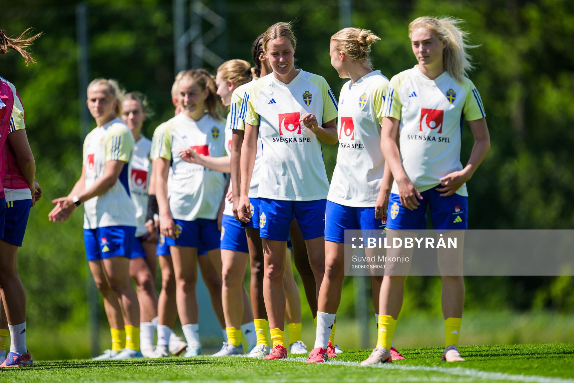 Players of the Swedish women's under-23 national team at a