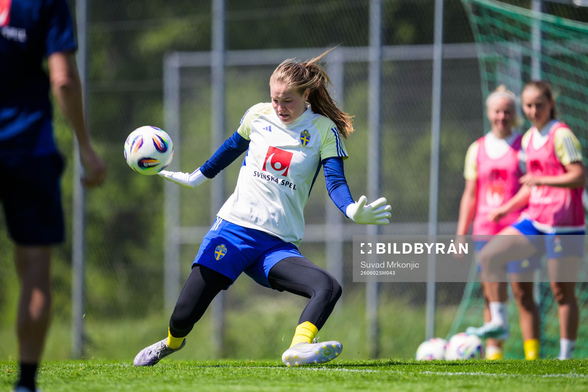 Goalkeeper Elvira Björklund of the Swedish women's