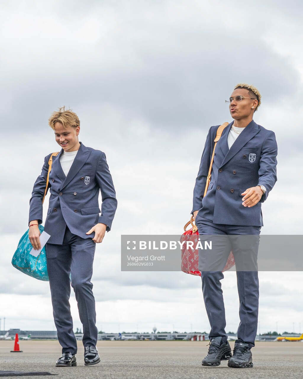 Andreas Schjelderup and Antonio Nusa of the Norwegian