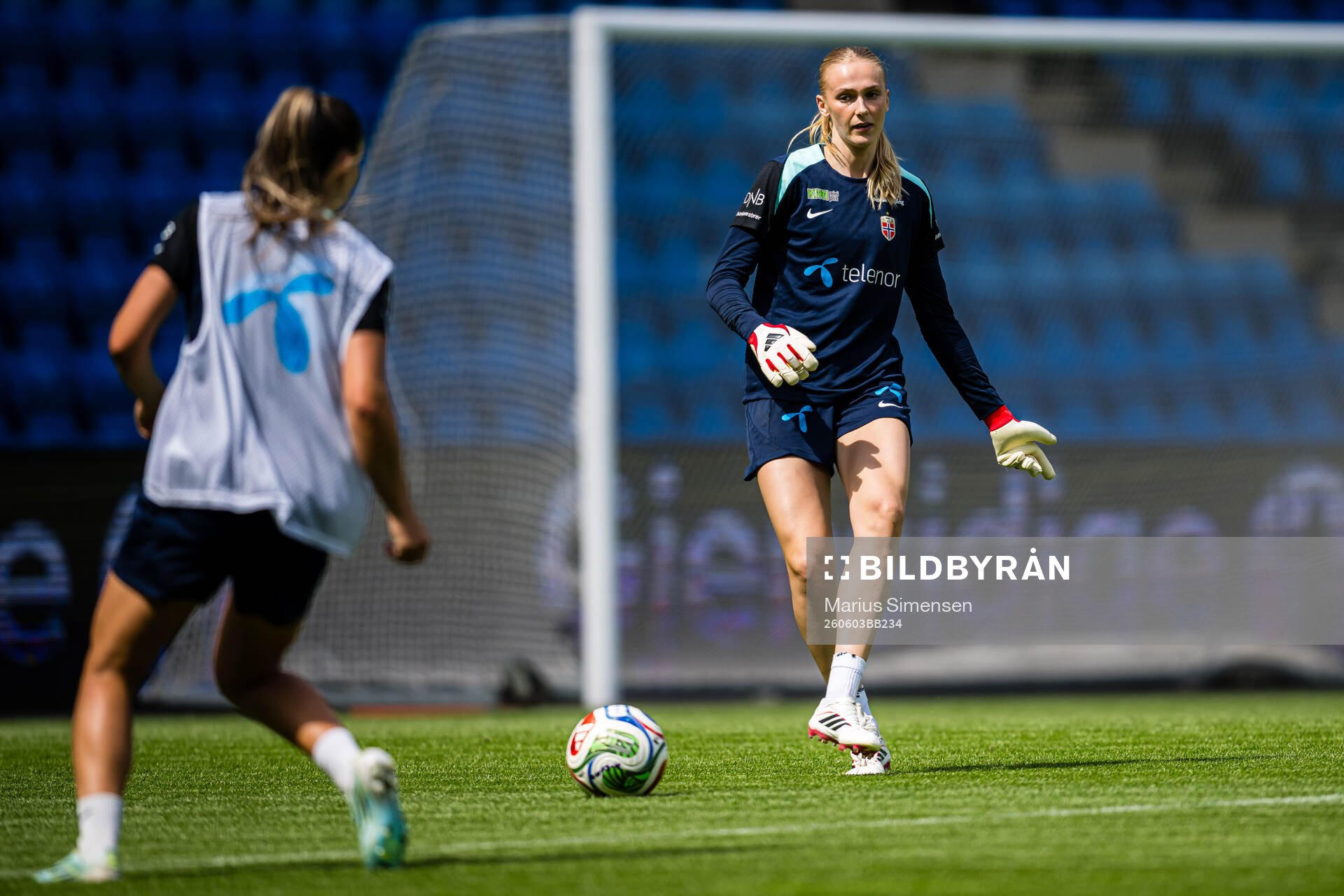 Goalkeeper Selma Panengstuen of the Norwegian women’s