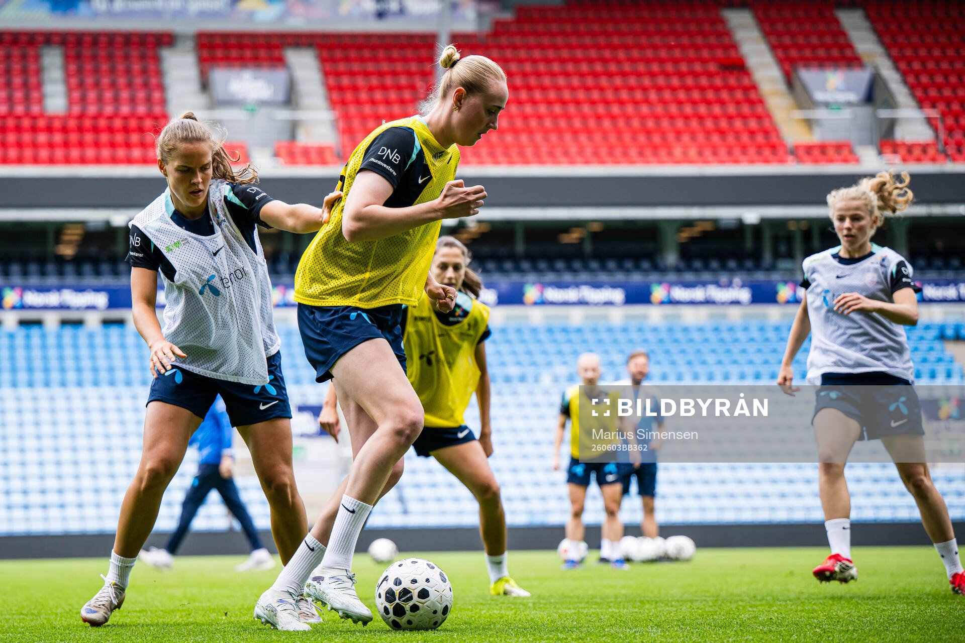 Iris Omarsdottir and Emilie Bragstad of the Norwegian