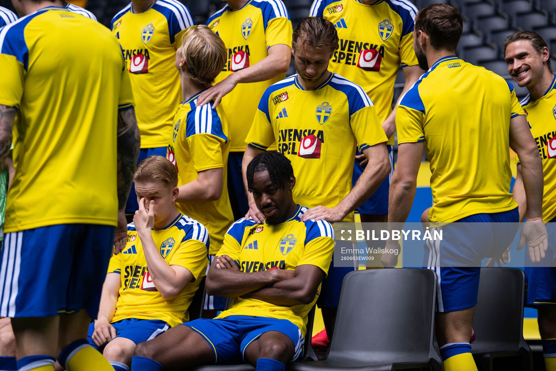Anthony Elanga and Benjamin Nygren of the Swedish national