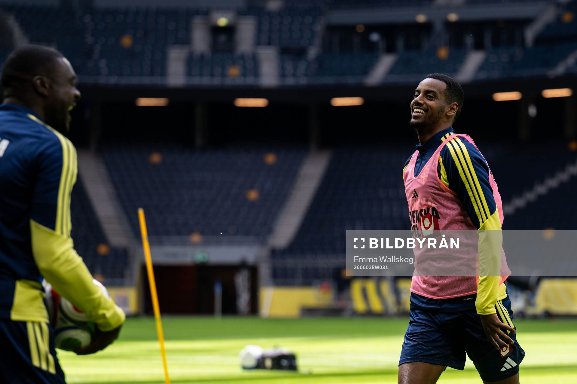 Ken Sema and Alexander Isak of the Swedish national