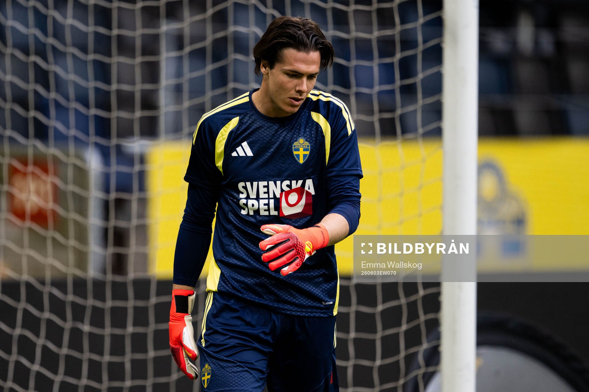 Goalkeeper Jacob Widell Zetterström of the Swedish