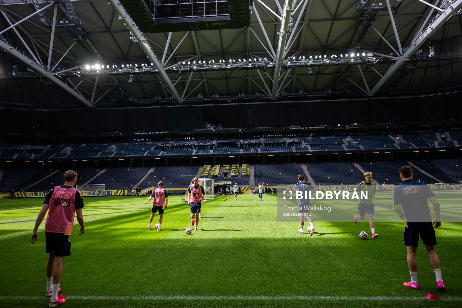 General view of the Swedish national football team at a