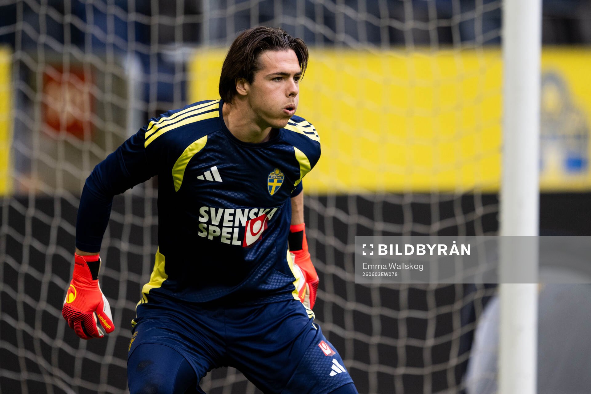 Goalkeeper Jacob Widell Zetterström of the Swedish