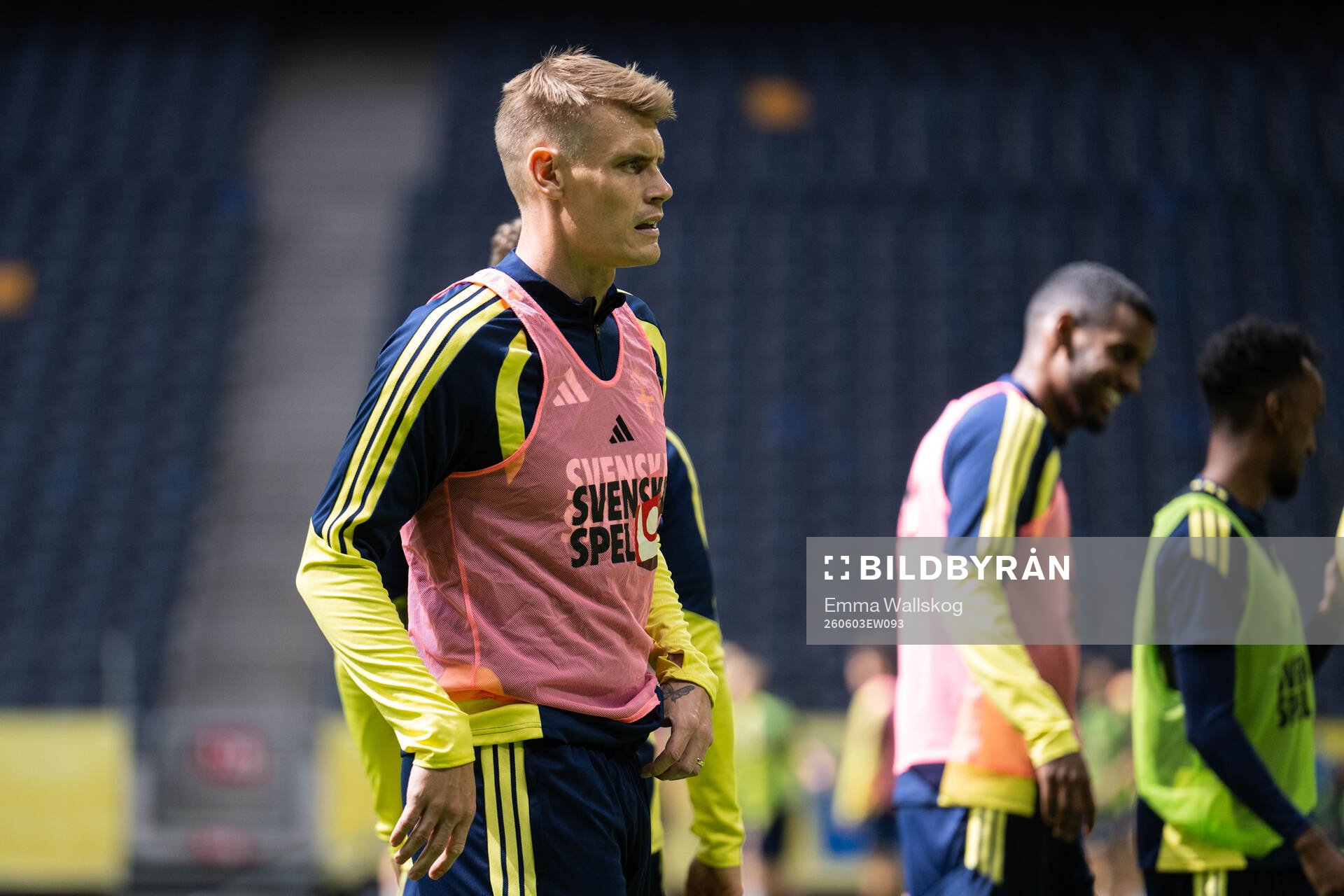 Eric Smith of the Swedish national football team at a