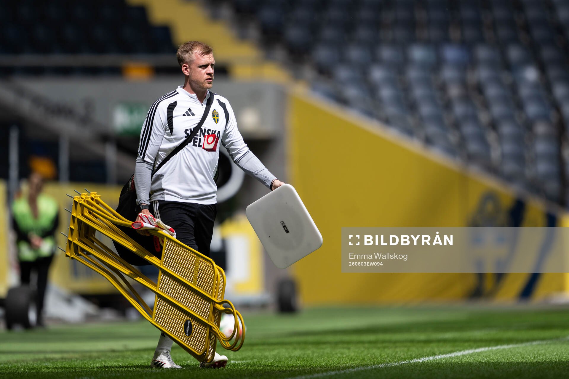 Goalkeeper coach Linus Kandolin of the Swedish national