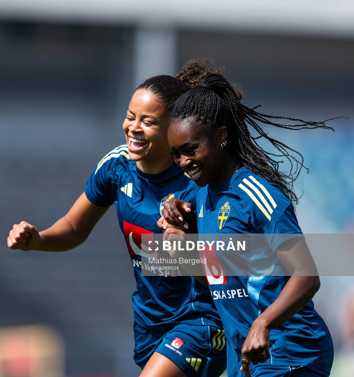 Beata Olsson and Monica Jusu Bah of the Swedish women's