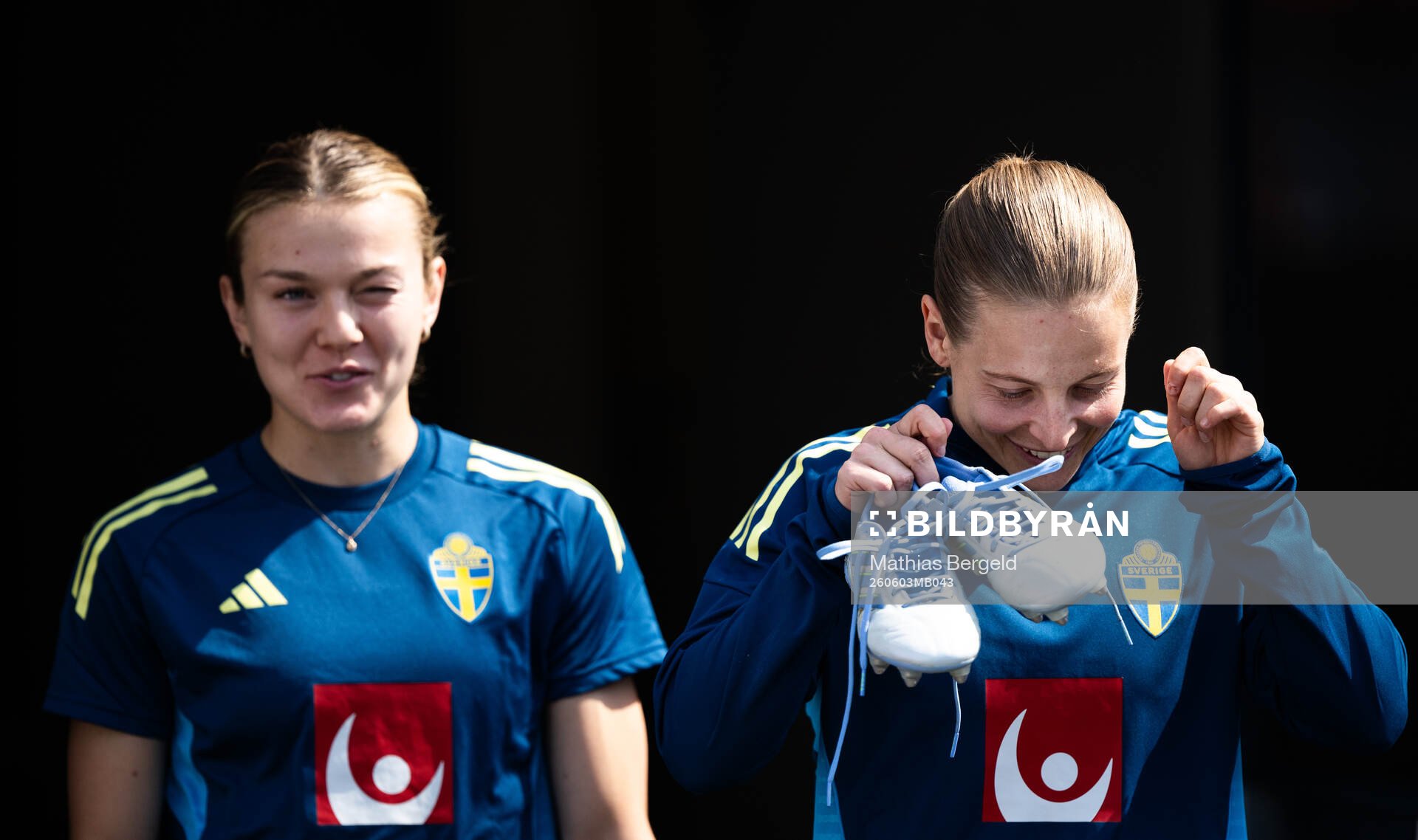 Beata Olsson and Anna Anvegård of the Swedish women's