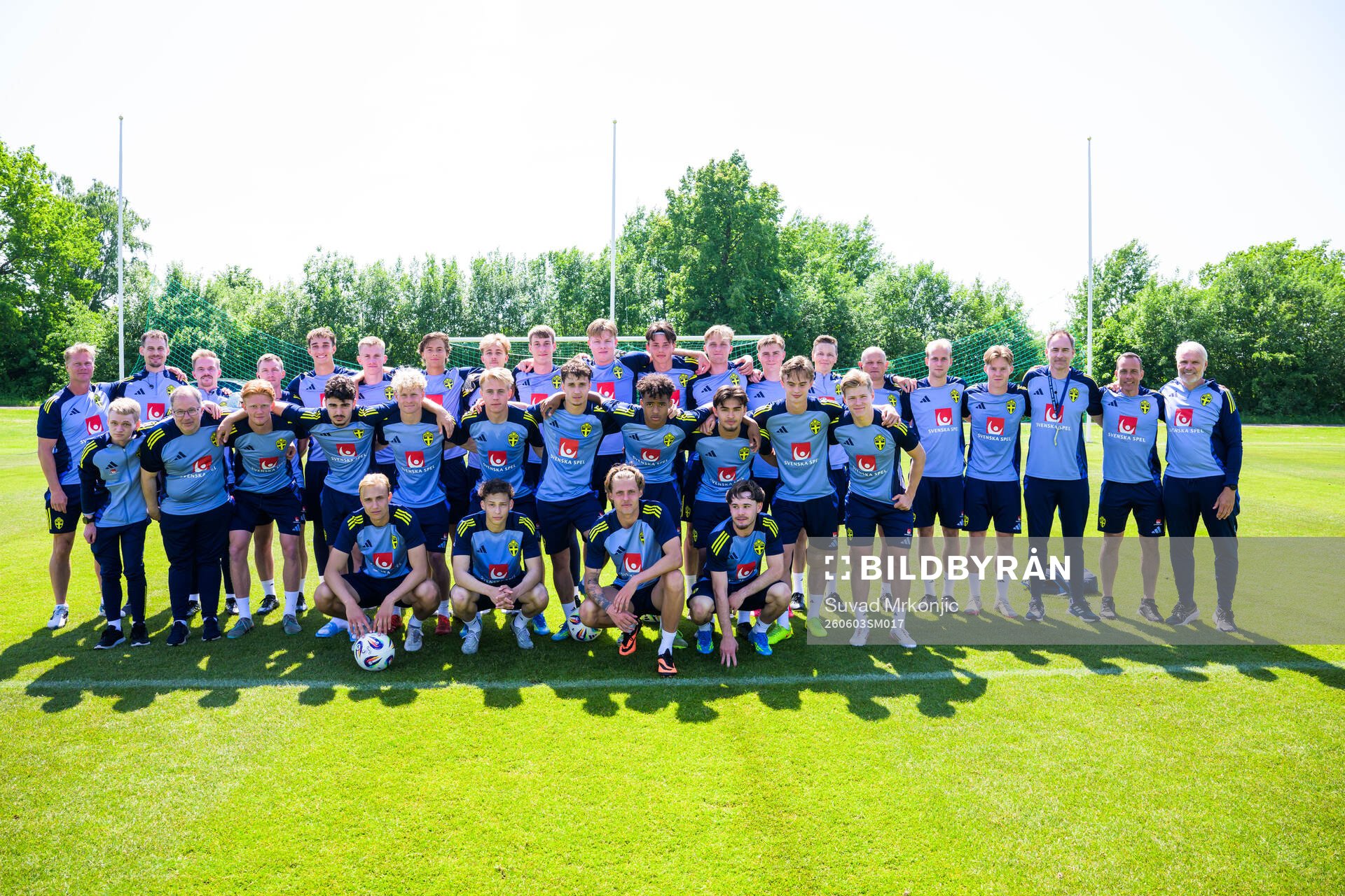 Players and staff of the Swedish under-21 national football