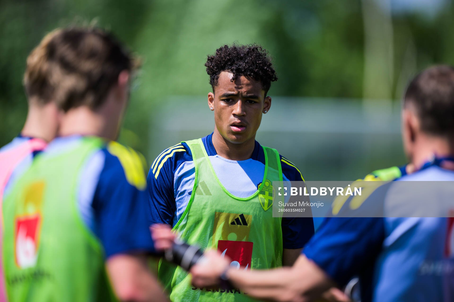 Sion Oppong of the Swedish under-21 national football team