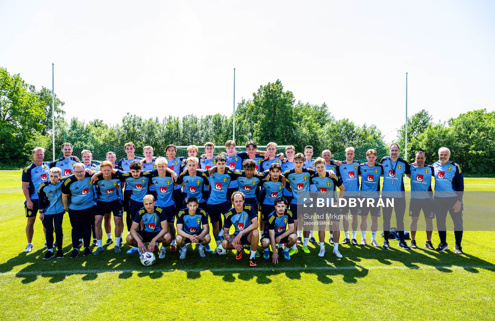 Players and staff of the Swedish under-21 national football